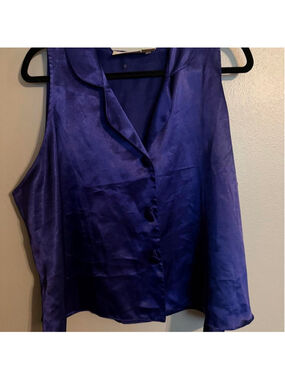 Vintage Solange deep purple satin blouse size 22/24